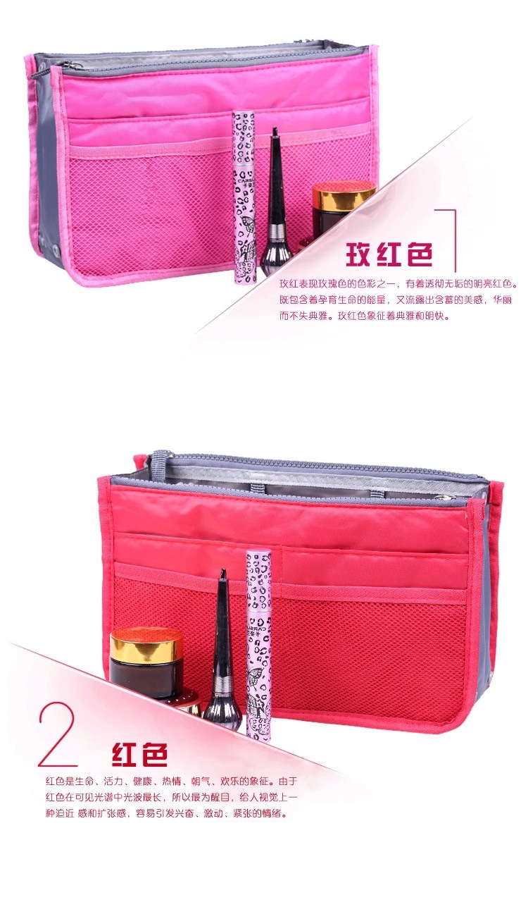 New Korean Style Double Zipper Bag Middle Bag Storage Bag Hand-Carrying Multifunctional Makeup Multi Functional Bag