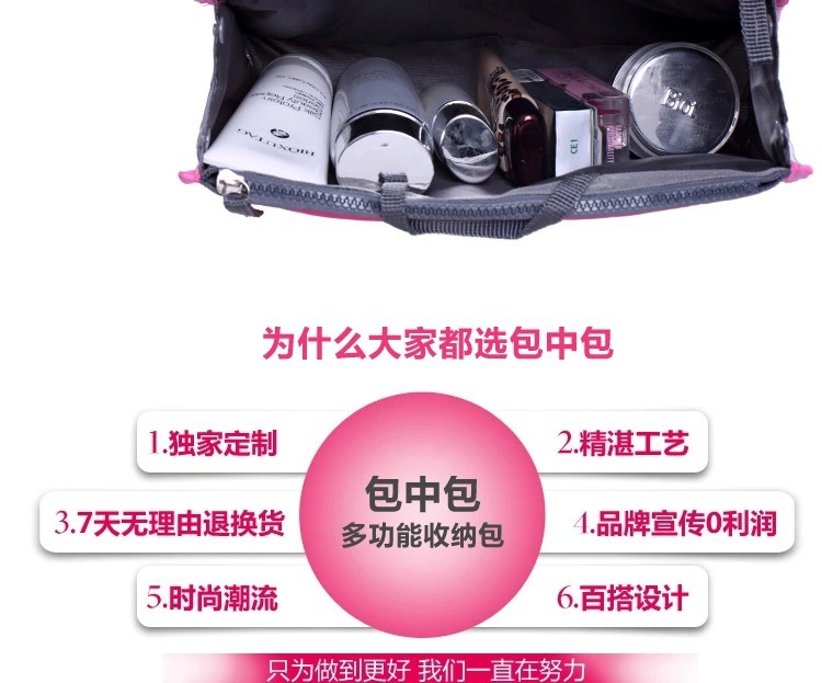 New Korean Style Double Zipper Bag Middle Bag Storage Bag Hand-Carrying Multifunctional Makeup Multi Functional Bag