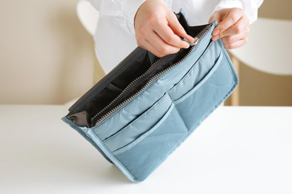 New Korean Style Double Zipper Bag Middle Bag Storage Bag Hand-Carrying Multifunctional Makeup Multi Functional Bag
