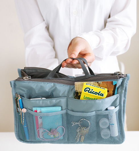 New Korean Style Double Zipper Bag Middle Bag Storage Bag Hand-Carrying Multifunctional Makeup Multi Functional Bag
