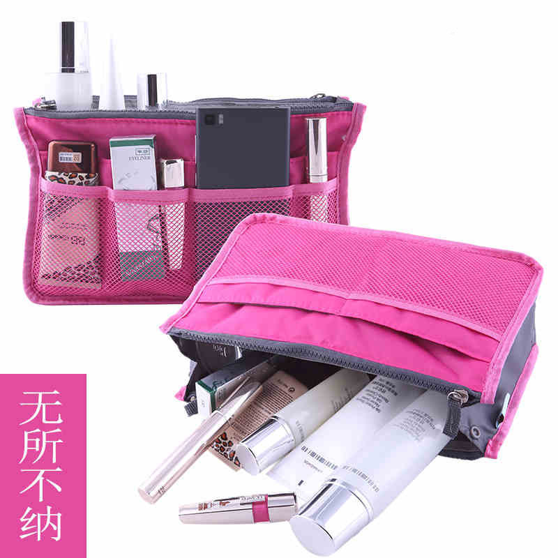 New Korean Style Double Zipper Bag Middle Bag Storage Bag Hand-Carrying Multifunctional Makeup Multi Functional Bag