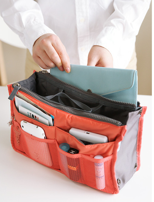 New Korean Style Double Zipper Bag Middle Bag Storage Bag Hand-Carrying Multifunctional Makeup Multi Functional Bag