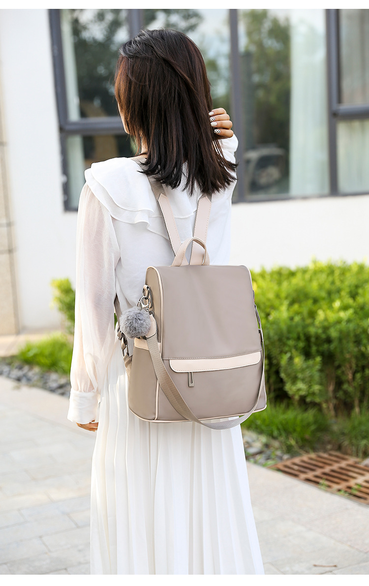 Anti-Theft Backpack for Women 2020 New European and American Stitching Pu Large Capacity Schoolbag Solid Color Simple Multi-Functional Shoulder Bag Anti-Theft Backpack for Women 2020 New European and American Stitching Pu Large Capacity Schoolbag Solid Color Simple Multi-Functional Shoulder Bag