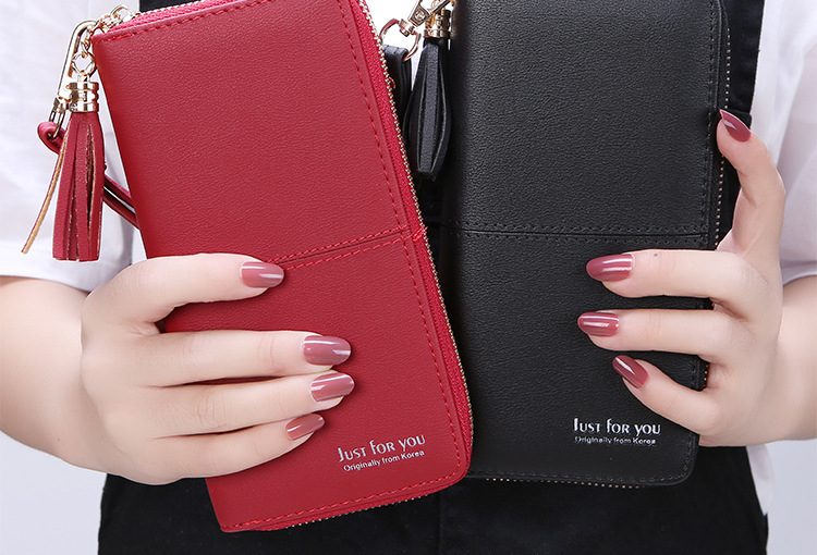 2019 New Korean Women's Wallet Long Multi-Functional Tassel Clutch Card Holder Zipper Coin Purse Mobile Phone Bag 2019 New Korean Women's Wallet Long Multi-Functional Tassel Clutch Card Holder Zipper Coin Purse Mobile Phone Bag