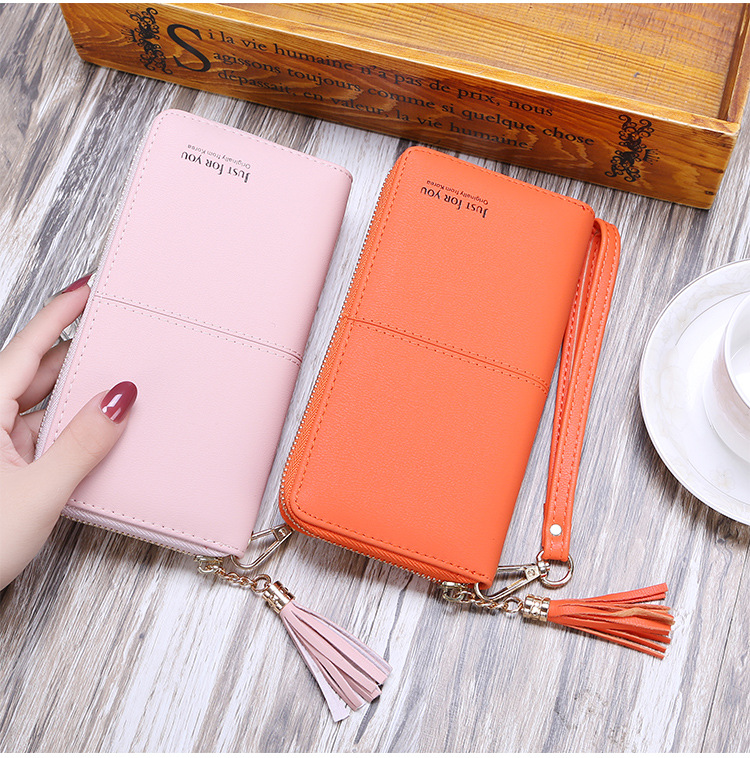 2019 New Korean Women's Wallet Long Multi-Functional Tassel Clutch Card Holder Zipper Coin Purse Mobile Phone Bag 2019 New Korean Women's Wallet Long Multi-Functional Tassel Clutch Card Holder Zipper Coin Purse Mobile Phone Bag