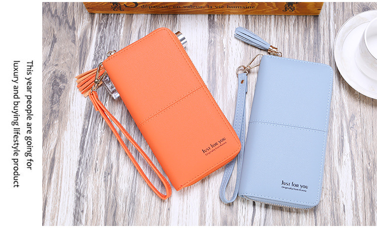 2019 New Korean Women's Wallet Long Multi-Functional Tassel Clutch Card Holder Zipper Coin Purse Mobile Phone Bag 2019 New Korean Women's Wallet Long Multi-Functional Tassel Clutch Card Holder Zipper Coin Purse Mobile Phone Bag