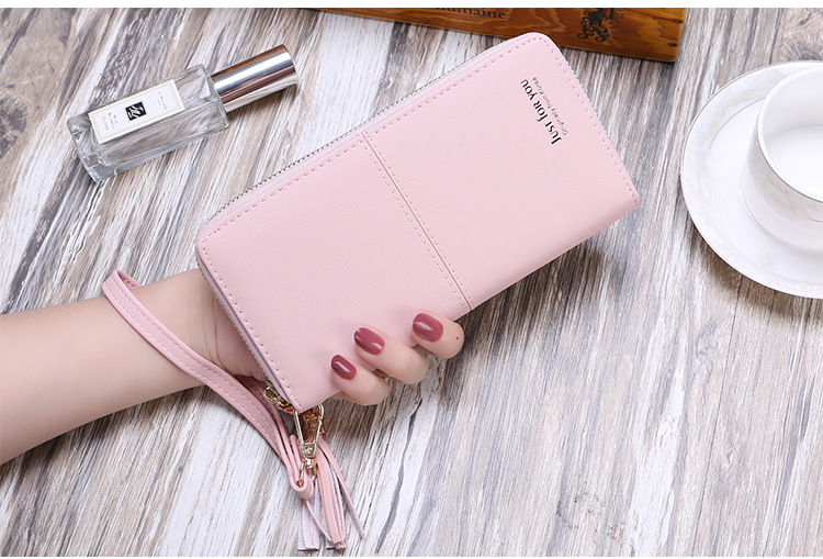2019 New Korean Women's Wallet Long Multi-Functional Tassel Clutch Card Holder Zipper Coin Purse Mobile Phone Bag 2019 New Korean Women's Wallet Long Multi-Functional Tassel Clutch Card Holder Zipper Coin Purse Mobile Phone Bag