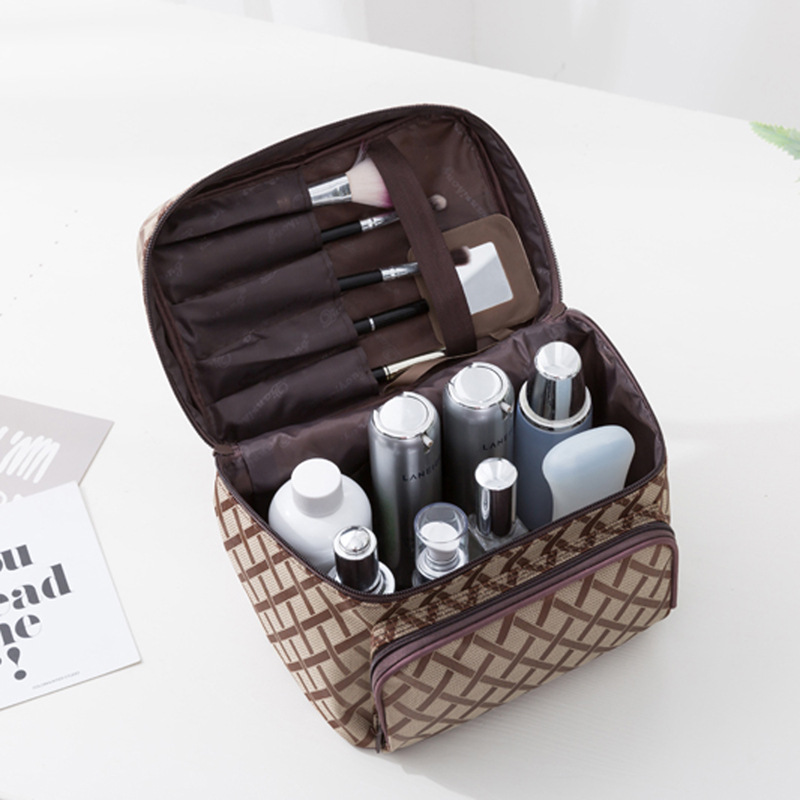 Foldable Multi-Functional Jacquard Large Capacity Portable Women&#039;s Cosmetic Bag Storage Bag Travel Special Wash Bag