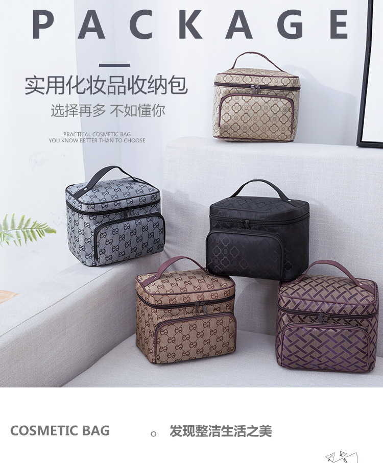 Foldable Multi-Functional Jacquard Large Capacity Portable Women's Cosmetic Bag Storage Bag Travel Special Wash Bag Foldable Multi-Functional Jacquard Large Capacity Portable Women's Cosmetic Bag Storage Bag Travel Special Wash Bag