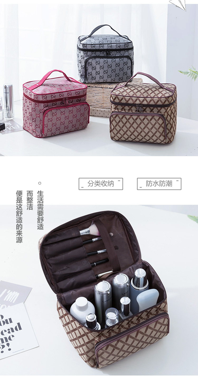 Foldable Multi-Functional Jacquard Large Capacity Portable Women's Cosmetic Bag Storage Bag Travel Special Wash Bag Foldable Multi-Functional Jacquard Large Capacity Portable Women's Cosmetic Bag Storage Bag Travel Special Wash Bag