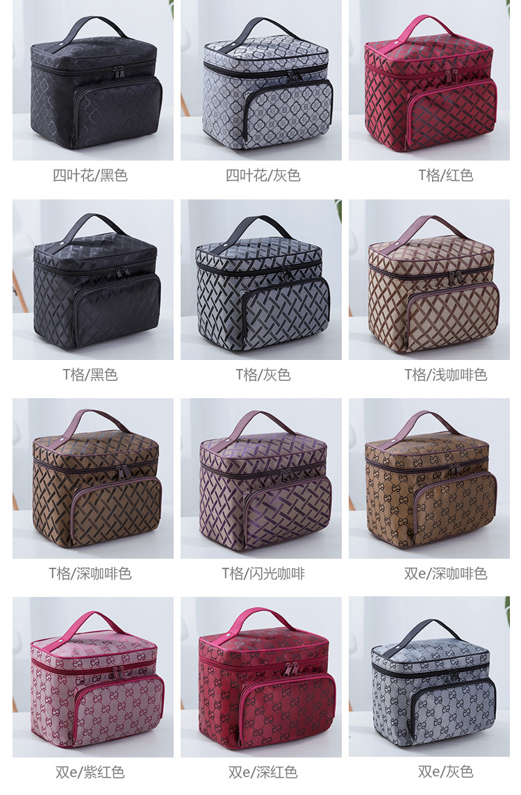 Foldable Multi-Functional Jacquard Large Capacity Portable Women's Cosmetic Bag Storage Bag Travel Special Wash Bag Foldable Multi-Functional Jacquard Large Capacity Portable Women's Cosmetic Bag Storage Bag Travel Special Wash Bag
