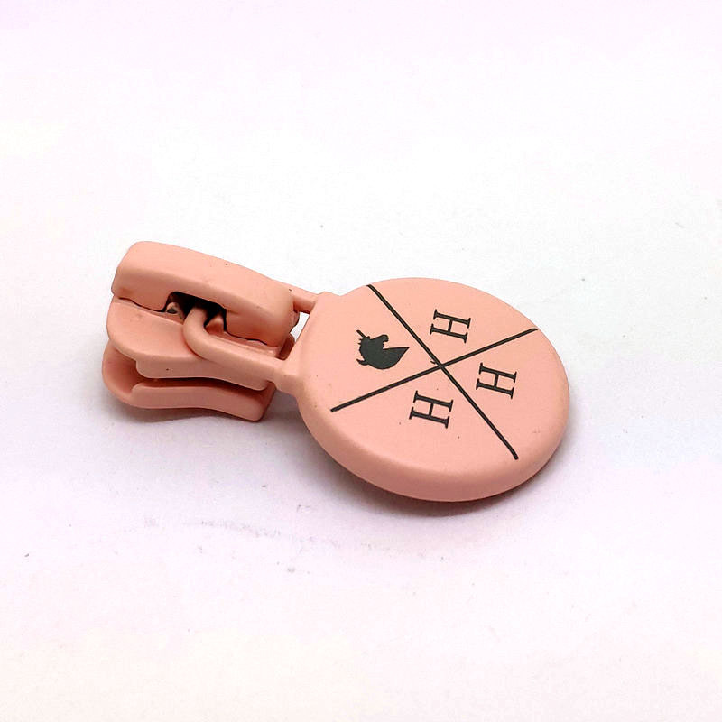 Pull Brand round Pull Head Hardware Pull Tab 5# Zipper Head inside-out Wear Pull Tail Rope Custom Black Metal Nylon Pull Brand