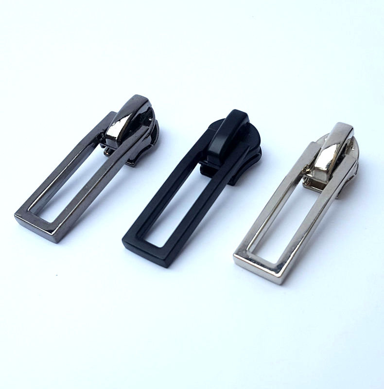 Pull Brand round Pull Head Hardware Pull Tab 5# Zipper Head inside-out Wear Pull Tail Rope Custom Black Metal Nylon Pull Brand