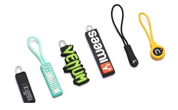 PVC Flexible Glue Zipper Head Drawstring Environmental Protection Multi-Color Plastic Zipper Head Pull Tab Decoration Factory Mold Opening Can Be Customized