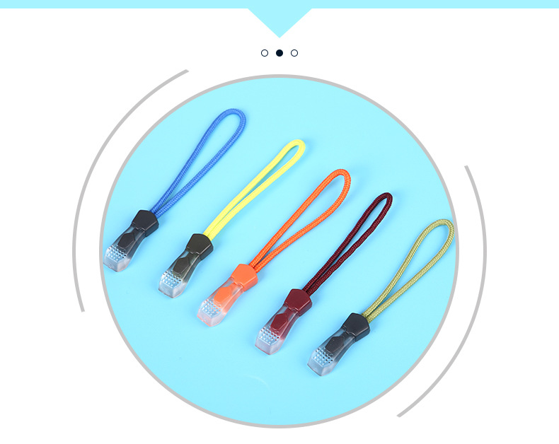 Manufacturer Men's Sportswear Drawstring Injection TPU Environmental Protection Pull Card Zipper Tail Pull Tab Rope Zipper Head