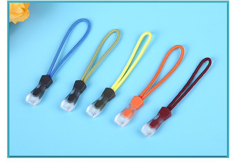Manufacturer Men's Sportswear Drawstring Injection TPU Environmental Protection Pull Card Zipper Tail Pull Tab Rope Zipper Head