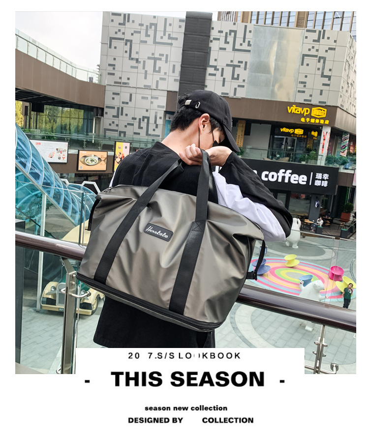 Portable Extended Bag Can Cover Trolley Case Short Distance Travel Business Trip Luggage Bag Large Capacity Dry Wet Separation Gym Bag Portable Extended Bag Can Cover Trolley Case Short Distance Travel Business Trip Luggage Bag Large Capacity Dry Wet Separation Gym Bag