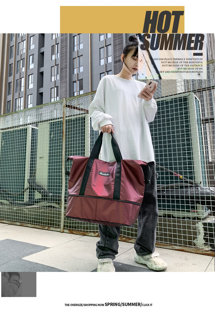 Portable Extended Bag Can Cover Trolley Case Short Distance Travel Business Trip Luggage Bag Large Capacity Dry Wet Separation Gym Bag Portable Extended Bag Can Cover Trolley Case Short Distance Travel Business Trip Luggage Bag Large Capacity Dry Wet Separation Gym Bag