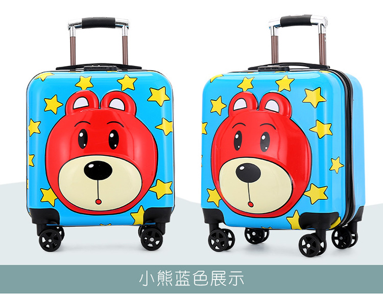 New Animal Trolley Case 18-Inch Children's Trolley Case Cartoon Male and Female Baby Travel Boarding Bag Printed Logo