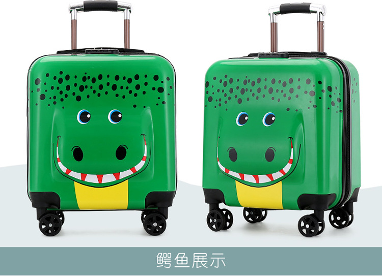 New Animal Trolley Case 18-Inch Children's Trolley Case Cartoon Male and Female Baby Travel Boarding Bag Printed Logo