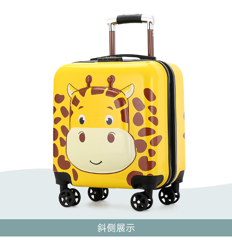 New Animal Trolley Case 18-Inch Children's Trolley Case Cartoon Male and Female Baby Travel Boarding Bag Printed Logo