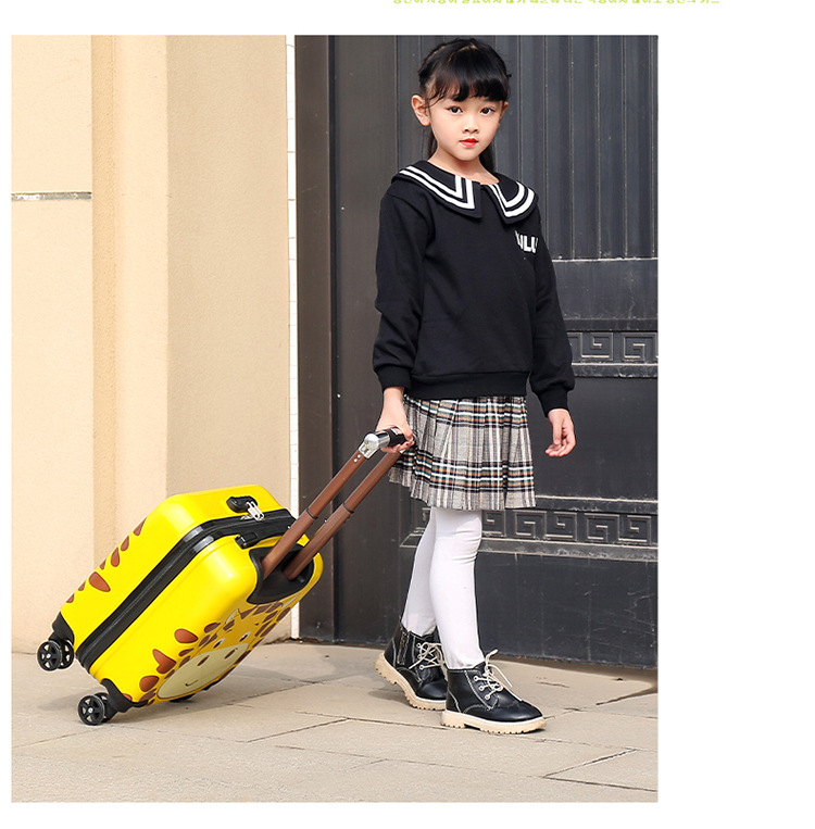 New Animal Trolley Case 18-Inch Children's Trolley Case Cartoon Male and Female Baby Travel Boarding Bag Printed Logo