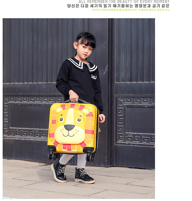 New Animal Trolley Case 18-Inch Children's Trolley Case Cartoon Male and Female Baby Travel Boarding Bag Printed Logo