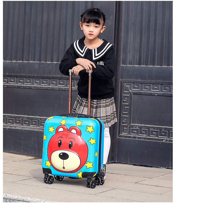 New Animal Trolley Case 18-Inch Children's Trolley Case Cartoon Male and Female Baby Travel Boarding Bag Printed Logo