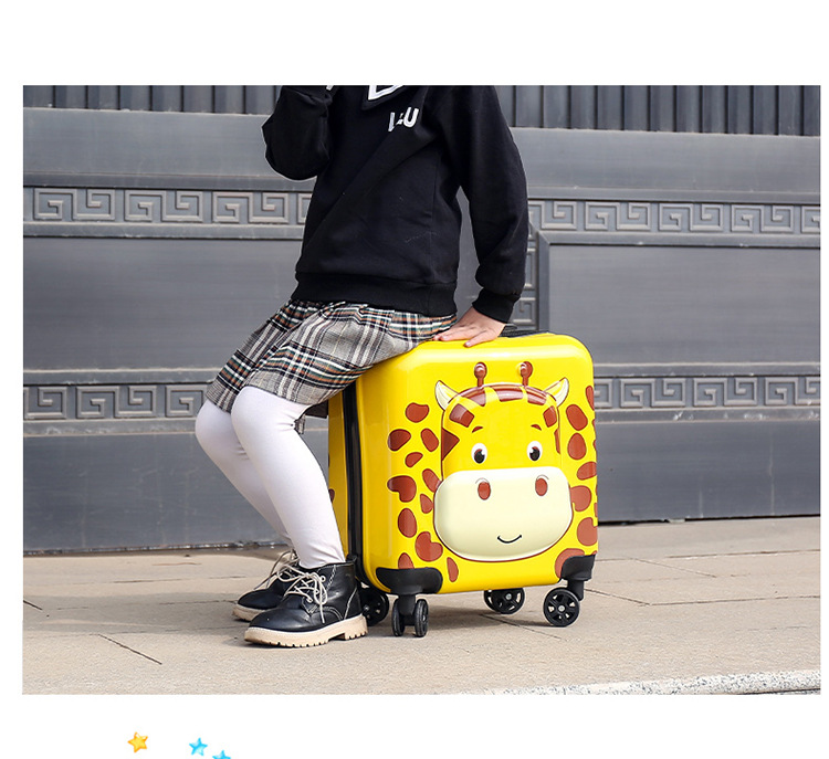 New Animal Trolley Case 18-Inch Children's Trolley Case Cartoon Male and Female Baby Travel Boarding Bag Printed Logo