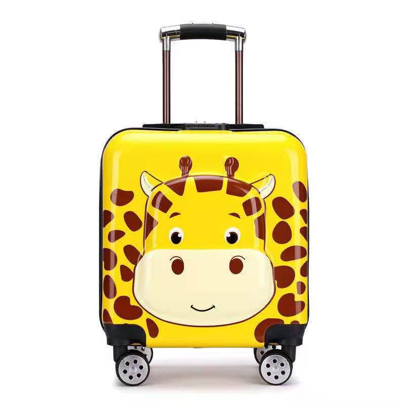 2020 Children&#039;s Three D Boarding Bag 18-Inch Bear Lion Yellow Deer Trolley Case Universal Wheel Luggage
