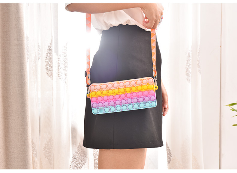 Cross-Border New Arrival Deratization Pioneer Fashion Bag Deratization Pioneer Messenger Bag Shoulder Bag Bubble Decompression Handbag Toy