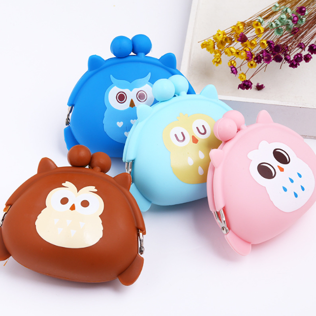 New Cute Mini Coin Purse Cute Cartoon Buckle Coin Bag Silicone Clutch Key Case