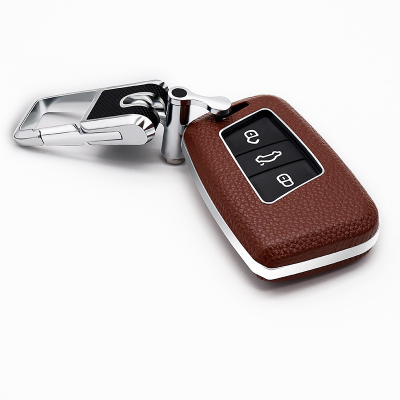 For Volkswagen New Magotan B8 Cowhide Key Case 19 CC Genuine Leather Key Case Cover Modification Buckle Factory Direct Sales