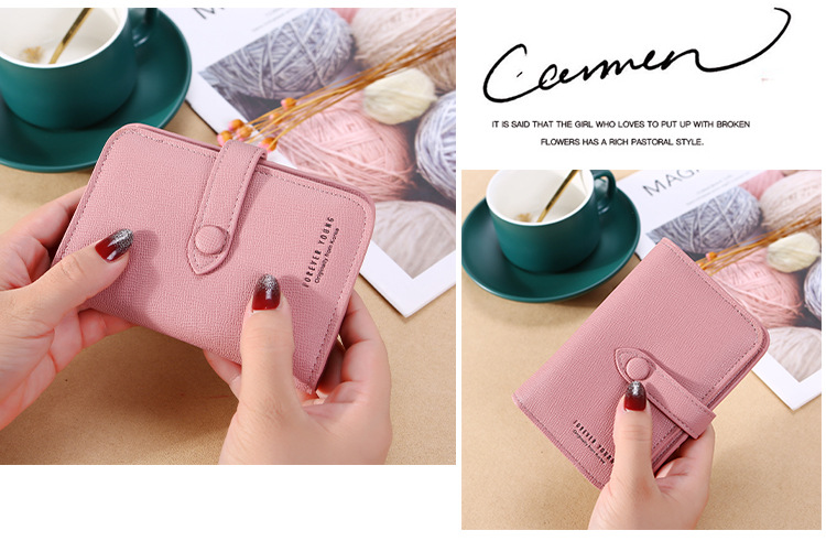 New 2021 Women's Hand-Held Change Key Case Simple Japanese and Korean Buckle Multi-Functional Short Keychain Multiple Card Slots New 2021 Women's Hand-Held Change Key Case Simple Japanese and Korean Buckle Multi-Functional Short Keychain Multiple Card Slots