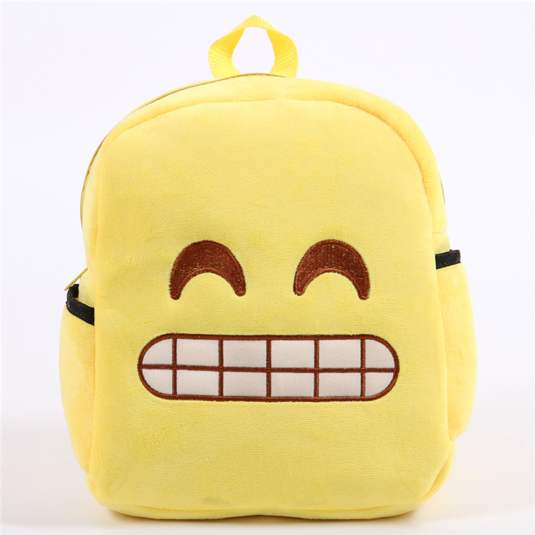 QQ face plush backpack cartoon bag smiling face pattern EMOJI