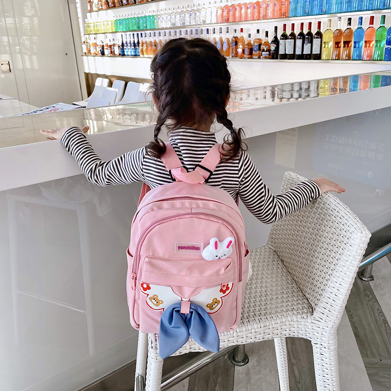 Kindergarten Children Backpack 2021 New Cute Fashion Cartoon Bag Student Bow Girl Backpack Wholesale
