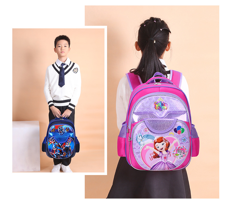 New Boutique Low-Grade Pupils Schoolbag Children Cute Backpack Burden Reduction 3D Cartoon Bag Factory Wholesale