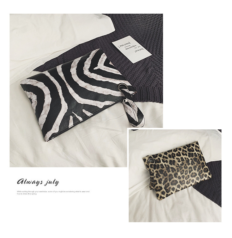 INS Clutch Female 2020 Trendy Korean Style Leopard Print Elegance Retro Hong Kong Style Fashion Tablet Bag