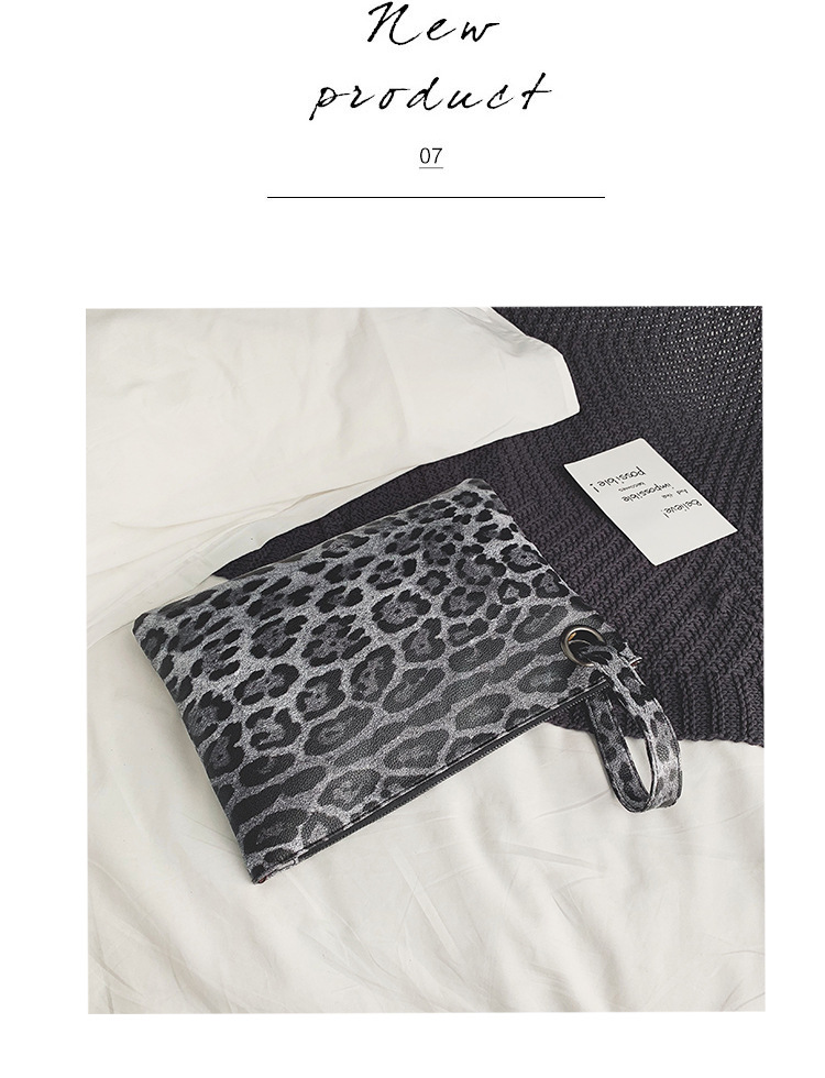 INS Clutch Female 2020 Trendy Korean Style Leopard Print Elegance Retro Hong Kong Style Fashion Tablet Bag