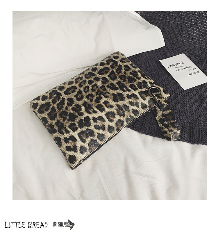 INS Clutch Female 2020 Trendy Korean Style Leopard Print Elegance Retro Hong Kong Style Fashion Tablet Bag