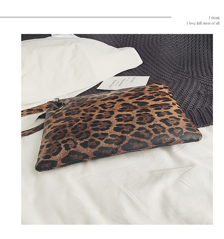 INS Clutch Female 2020 Trendy Korean Style Leopard Print Elegance Retro Hong Kong Style Fashion Tablet Bag