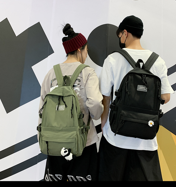 Vintage Canvas Backpack Student Schoolbag Large Capacity Solid Color Multi-Pocket Backpack Vintage Style Korean Hipster Women Bag Vintage Canvas Backpack Student Schoolbag Large Capacity Solid Color Multi-Pocket Backpack Vintage Style Korean Hipster Women Bag