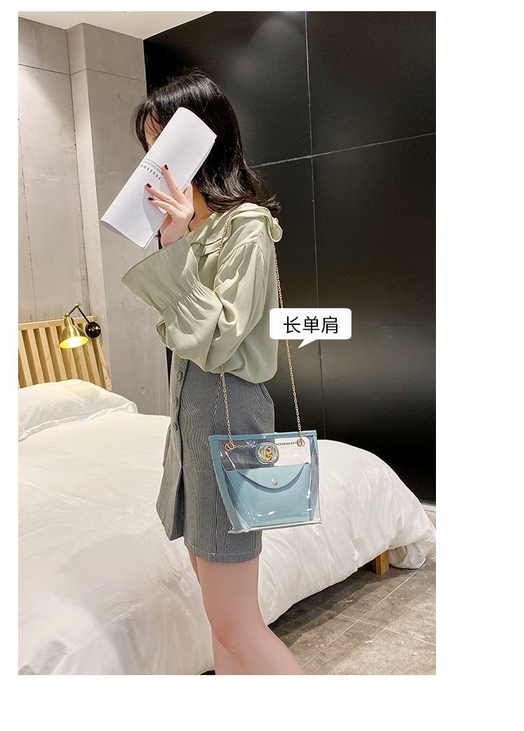 Partysu Women Bag 2021 New Combination Bags Transparent Bag Shoulder Crossbody Handbag Chain Lock Button Pouch Partysu Women Bag 2021 New Combination Bags Transparent Bag Shoulder Crossbody Handbag Chain Lock Button Pouch