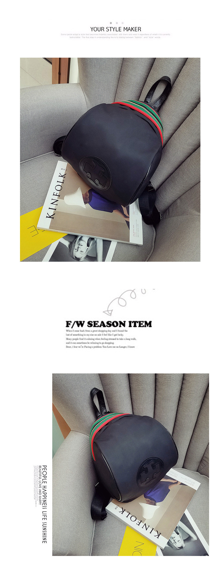 Fan Bingbing Fashion Oxford Cloth Simple Trendy Student Small Bag Korean Style Women Bag Backpack Canvas Shoulder Bag