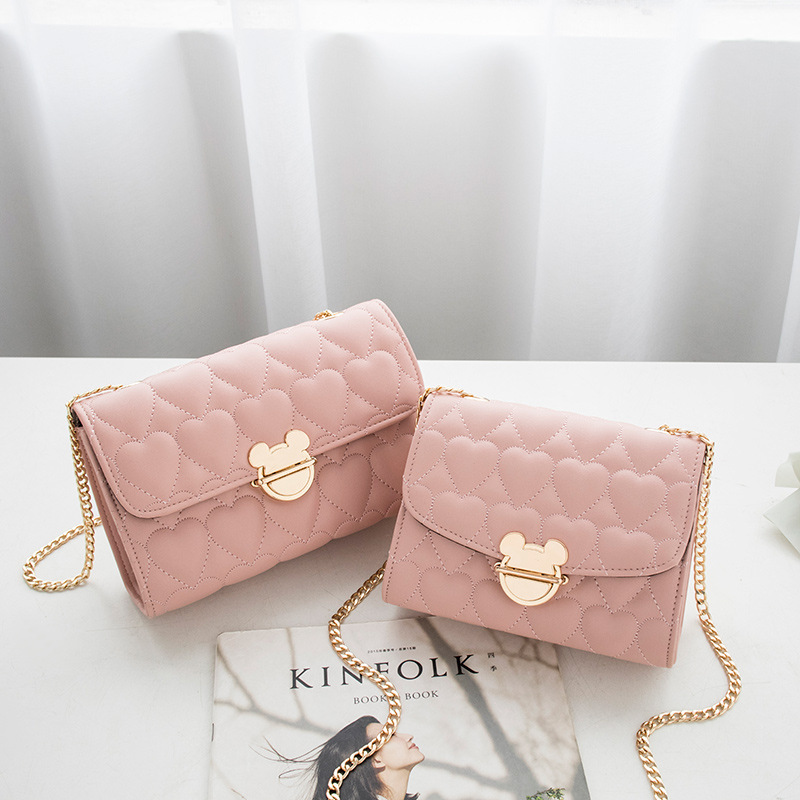 Women&#039;s Bag Ins2021 Spring New Fashion Shoulder Bag Korean Style Chain Small Square Bag Love Embroidered Women Bag