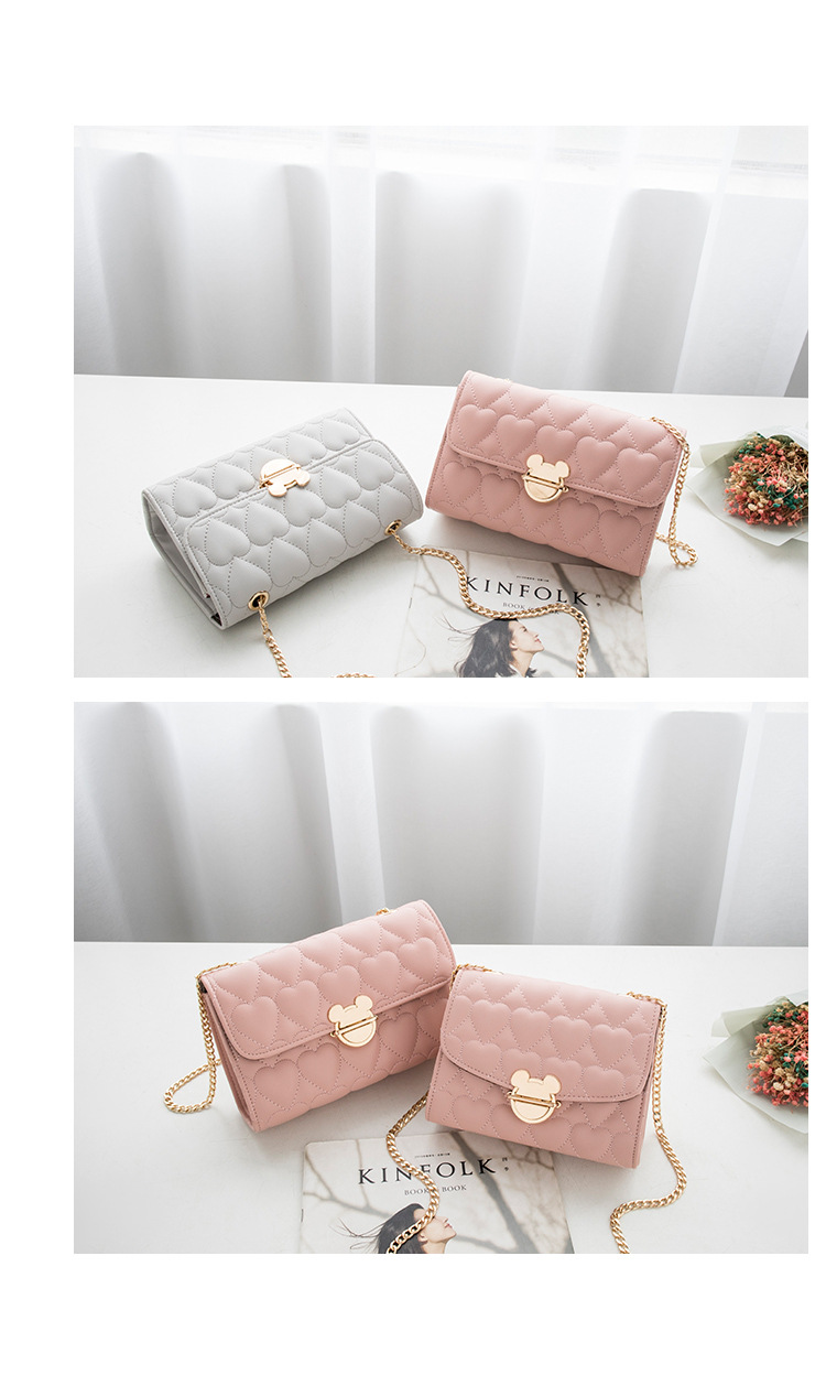 Women's Bag Ins2021 Spring New Fashion Shoulder Bag Korean Style Chain Small Square Bag Love Embroidered Women Bag Women's Bag Ins2021 Spring New Fashion Shoulder Bag Korean Style Chain Small Square Bag Love Embroidered Women Bag