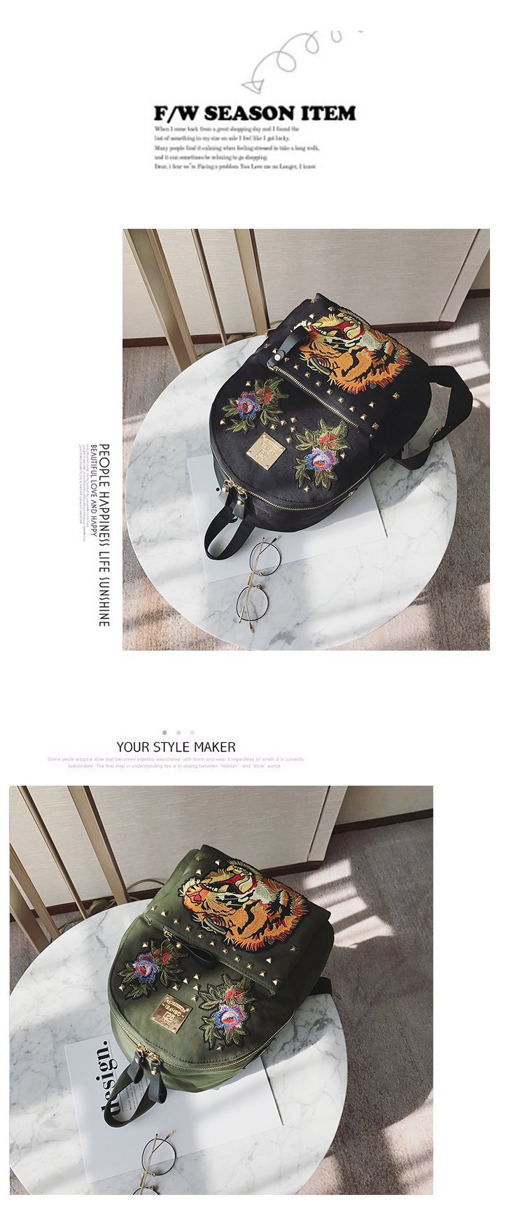 Ethnic Style Women Bag Embroidered Nylon Pouch Bag Leather Backpack Shopkeeper Recommended One Piece Dropshipping Ethnic Style Women Bag Embroidered Nylon Pouch Bag Leather Backpack Shopkeeper Recommended One Piece Dropshipping
