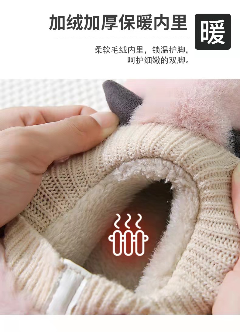 Cute Couple Cotton Slippers Winter Women Bag Heel Plush Warm Slugged Bottom Household Men's Cotton-Padded Shoes Toe Cap Cute Couple Cotton Slippers Winter Women Bag Heel Plush Warm Slugged Bottom Household Men's Cotton-Padded Shoes Toe Cap