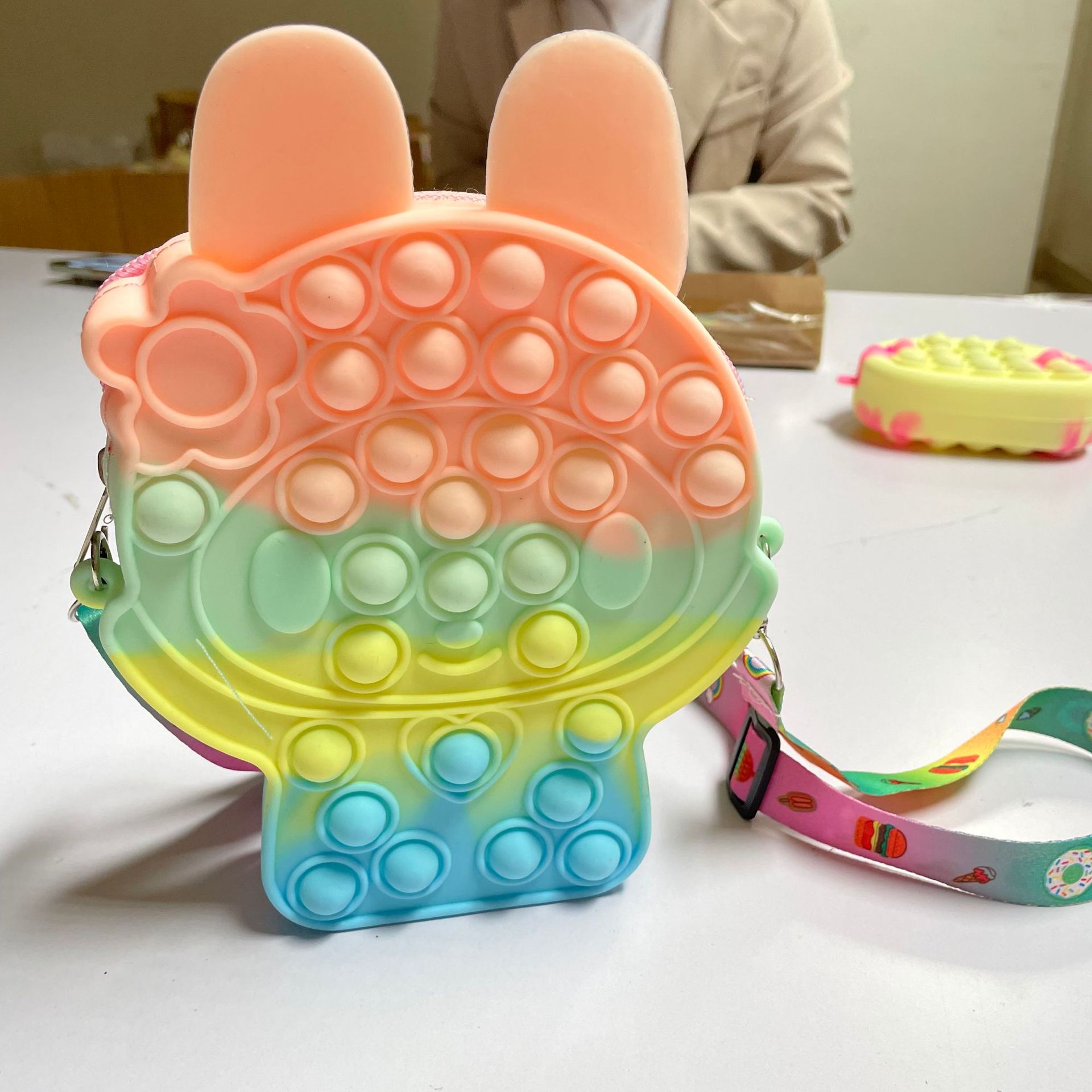 New Rat Killer Pioneer Cute Rabbit Crossbody Bag Press Bubble Music Coin Purse Decompression Coin Purse Crossbody Bag