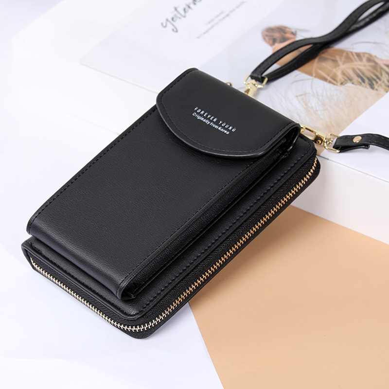 Women&#039;s Wallet Solid Color Small OvertheShoulder Bag MultiFunction Mobile Phone Long Summer Allmatch Coin Purse Women